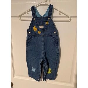 Vintage OshKosh Baby overalls ducks size 12 months denim